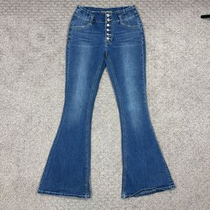 Rock and Roll Denim Jeans Womens 28 Blue High Rise Flare Button Fly Cowgirl